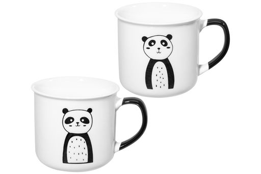 Набор 2 кружек 400 мл 12,5*9,5*8,8 см "Две панды", фарфор