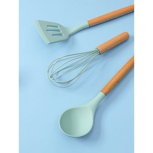 Набор кухонных принадлежностей Доляна «Лиам», 7 предметов, 33×12.5×12.5 см, бирюзовый