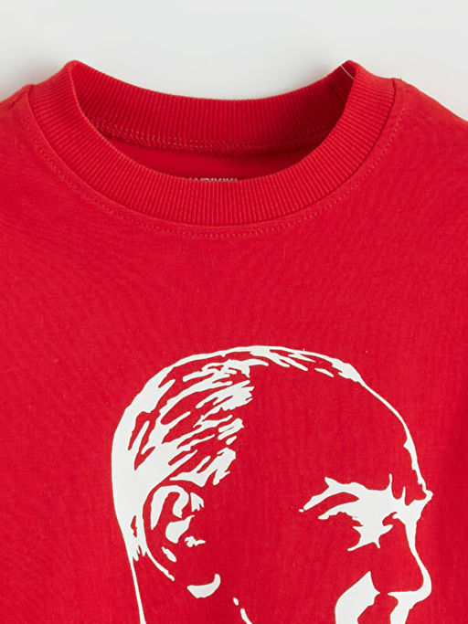 Bisiklet Yaka Atat?rk Bask?l? Erkek ?ocuk Ti??rt