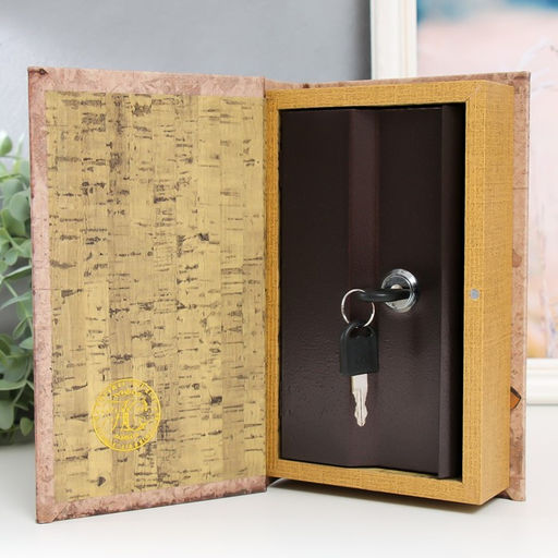 Шкатулка книга-сейф «Тигр в кепке и с трубкой», дерево, искусственная кожа, 21×13×5 см