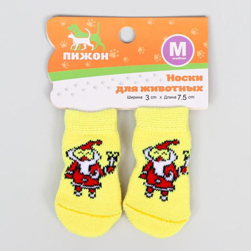 Носки нескользящие Санты, M (3/4?7 см), набор 4 шт. - Пижон фото 2