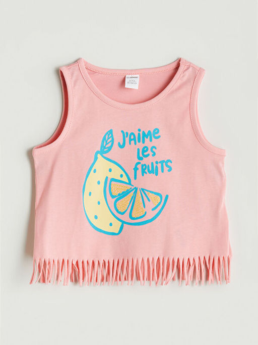 Bisiklet Yaka Bask?l? K?z ?ocuk Atlet