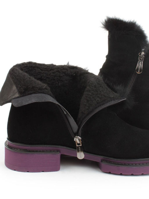 04-A3C1002-21B100M BLACK Ботинки зимние женские (натуральная замша, натуральная шерсть)