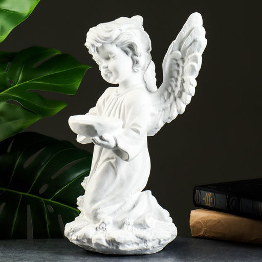 Фигура Ангел с чашей белый 19?19?33 см
