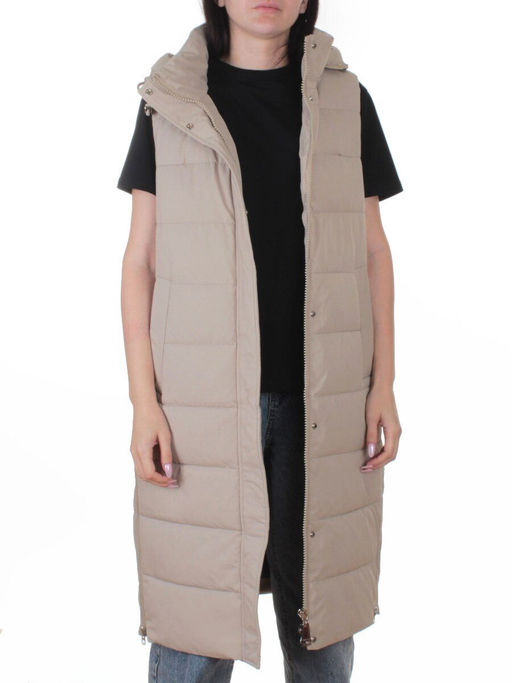 817 BEIGE Жилет утепленный зимний женский (150 гр. холлофайбер)