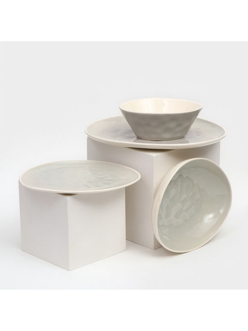 Набор тарелок Керамика ручной работы «Рестос», 4 предмета, Иран, серый