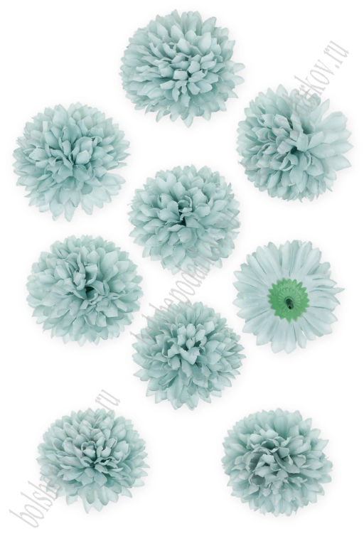 Головки цветов "Хризантема" 7 см (10 шт) SF-7874, голубой
