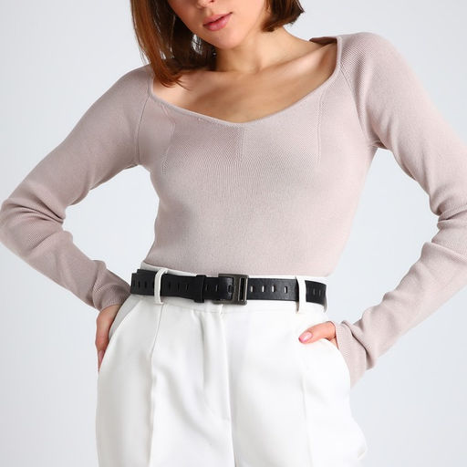 Ремень женский, ширина 3 см, люверсы, пряжка металл, винт, цвет чёрный - Simaland фото 2