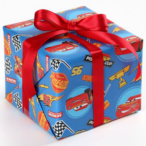 Цена за 10 шт. Бумага упаковочная глянцевая «Машинки», 70 × 100 см