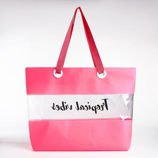 Сумка пляжная Tropical vibes, 50*35*11 см, розовый цвет - Nazamok фото 5