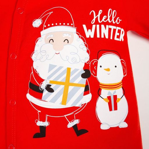 Комбинезон Крошка Я Happy winter, рост 68-74 см, красный  фото 3