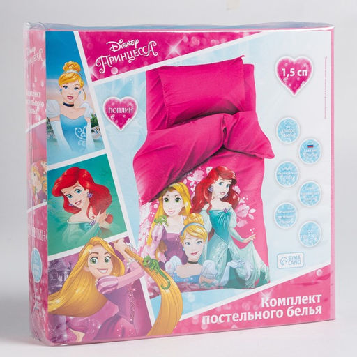 Постельное бельё 1,5 сп Принцессы 143х215 см, 150х214 см, 50х70 см -1 шт., поплин 125 г/м2 - Disney фото 5