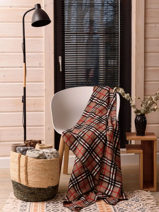 Флисовый плед 130x160 см с принтом PF130, двусторонний: Для дома, дивана, пикника, машины, путешествий - Bio-Line