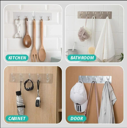 Прозрачные крючки одной лентой 6 штук - Family фото 5