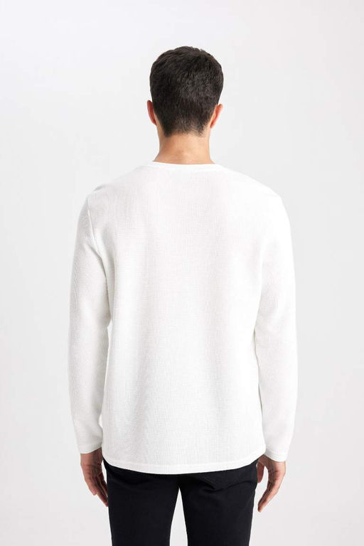 Облегающая футболка с круглым вырезом и вафельным рисунком - Defacto фото 9