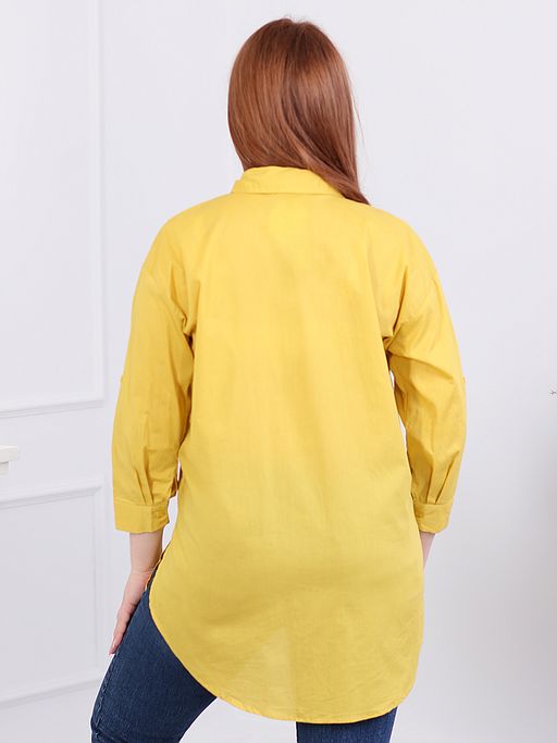 Рубашка горчичного цвета классическая - Almond фото 2