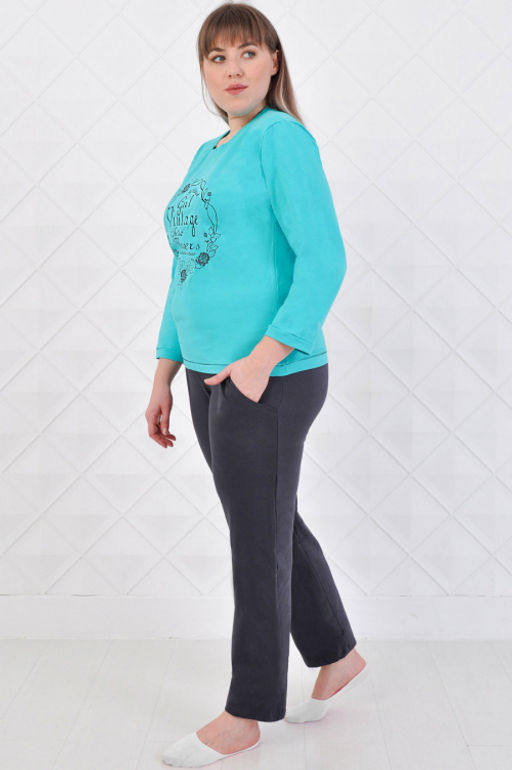 Арт. 4502 Пижама с брюками 46-52 (4 шт) Цвет:ассорти - Калинка фото 4