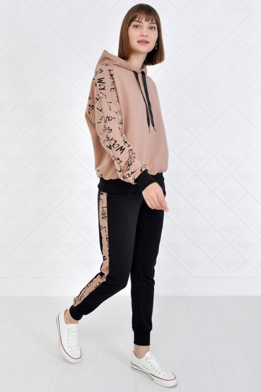 Арт. 2351 Костюм с брюками женский 44-52 (5 шт) Цвет:верх- кэмел, черный, низ- кэмел, черный - Калинка фото 25