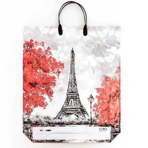 Цена за 5 шт. Пакет "Моменты", полиэтиленовый с пластиковой ручкой, 37,5х44см, 90 мкм