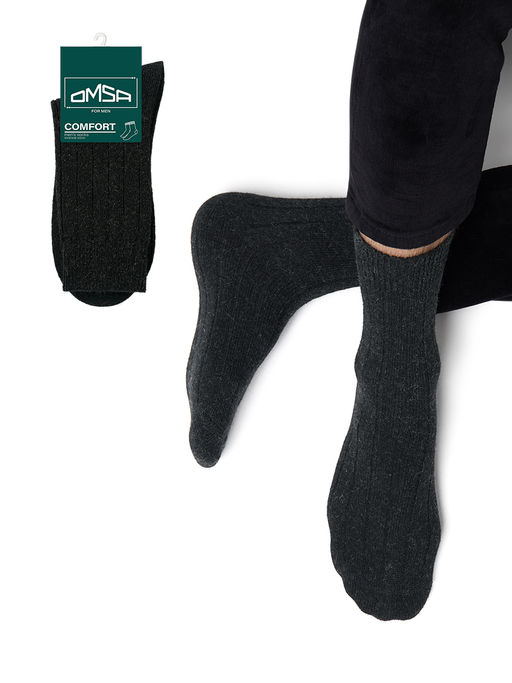 OMSA COMFORT 306 пэ 66% акрил 22% шерсть 7% па 3% эл 2% - grigio scuro  фото 2
