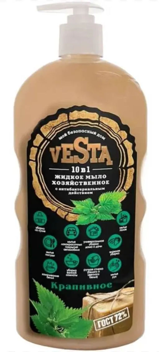 Vesta Универс. жидкое-мыло хозяйственное "Крапивное ГОСТ 72%" (680мл).12