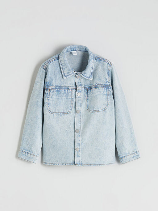 Basic Uzun Kollu Erkek ?ocuk Jean G?mlek