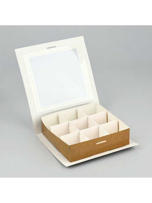 Цена за 5 шт. Коробка под 9 конфет с ячейками Лучшему мужчине 14.5?13.5?3.5 см