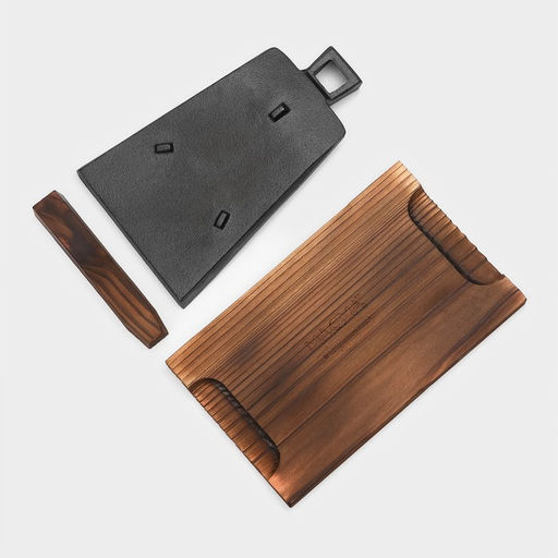 Сковорода Magma «Вунгтау», 24×15.3×2.2 см, на деревянной подставке, чугун, чёрная