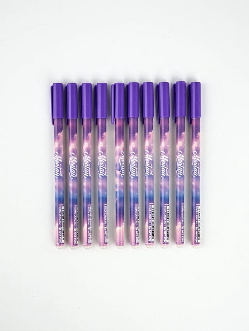 Цена за 10 шт. Ручка пластик пиши-стирай с колпачком "Мечтай", синяя паста, гелевая 0,5 мм