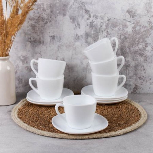 Чайный набор 12 предметов 250 мл белый квадратная форма А / FXB220/FBD220-6A (WHITE ) /уп.8/ картон - Галеонтрейд фото 4