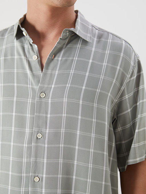 Regular Fit K?sa Kollu Ekose Erkek G?mlek