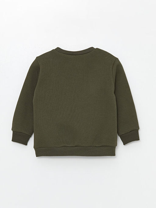 Bisiklet Yaka Kal?n Bask?l? K?z Bebek Sweatshirt