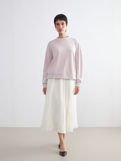 Modal Kar???ml? Oversize Kad?n Sweatshirt