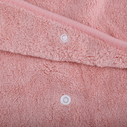 Полотенце (парео) махровое "Куколка" 80х165см, хлопок 100%, на резинке с липучкой, на кнопке, ажурный кант; с чалмой на пуговице 68х25см, розовый (Китай)