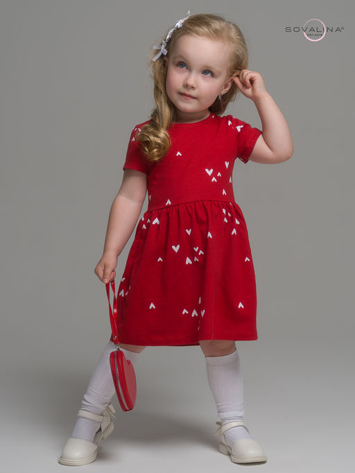 Платье Лето беленькие сердечки