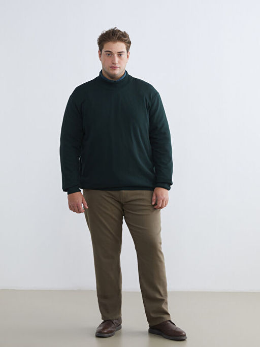 Yar?m Bal?k?? Yaka Erkek Triko Kazak