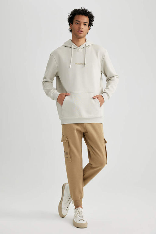 Толстовка обычного кроя с капюшоном и принтом - Defacto фото 2