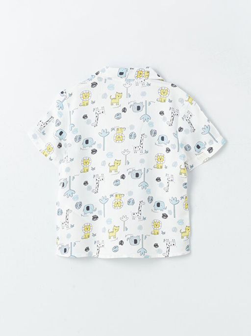 K?sa Kollu Bask?l? Erkek Bebek G?mlek