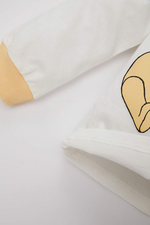 Пижамный комплект для маленьких мальчиков Disney Winnie The Pooh, верх из чесаного хлопка с длинными рукавами и эластичным поясом, длинный низ - Defacto фото 6