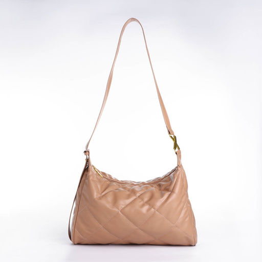 Сумка - мешок женская на молнии, 36×10×23 см, бежевая