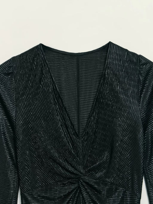 Платье из блестящей ткани с разрезом / Zarina