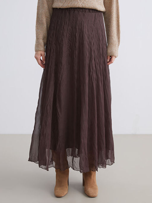 Beli Lastikli Pileli Etek