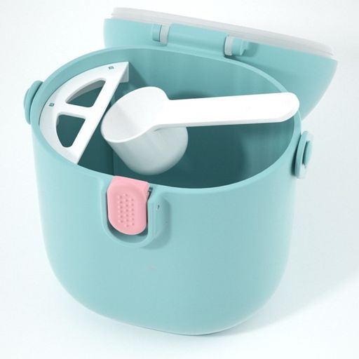Контейнер для хранения детского питания 450 мл., с ложкой, цвет голубой - Крошка я фото 17