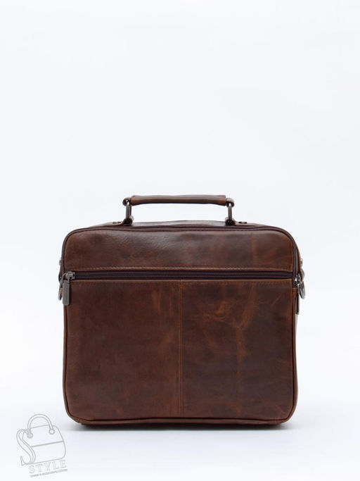 Сумка мужская кожаная 608M brown Fuzhiniao