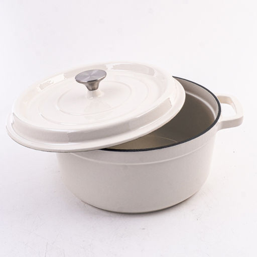 40635 Кастрюля чугун 4,7 л эмаль/покрытие белая MB (х2) - Mayer&boch фото 2