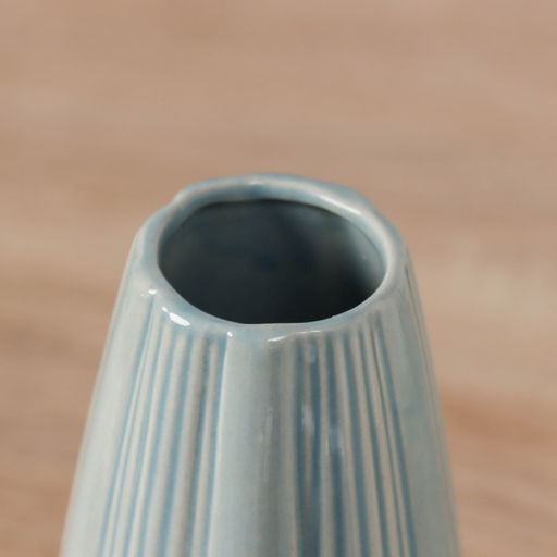 Ваза для цветов «Солвейг», бочка, 17.5×6.5 см, керамика, голубая