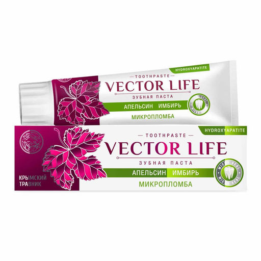 VECTOR LIFE Зубная паста Микропломба с апельсином и имбирём - Крымский травник фото 2