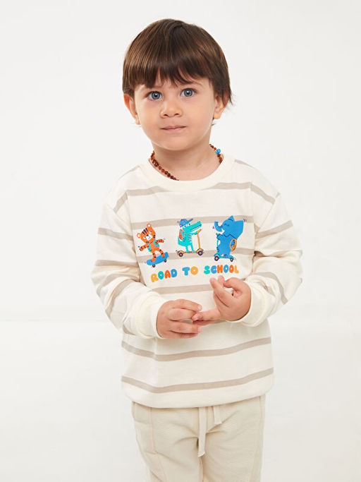 Bisiklet Yaka Erkek Bebek Sweatshirt - Waikiki фото 2