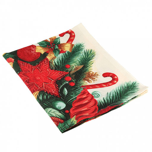 Салфетка хозяйственная 50х60см "Рождественские сладости", вафельное полотно, хлопок 100%, плотность 245г/м2, без упаковки, "Домашняя мода" (Россия)