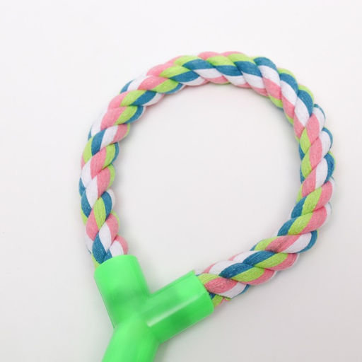 Игрушка канатная с ручкой и мячом, 38 см, до 160 г, зелёная - Пижон фото 3